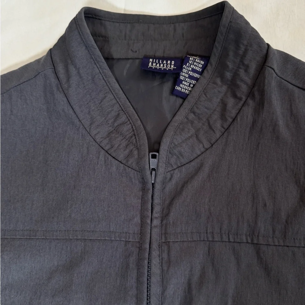 Hillard & Hanson Gray Quilted Vest with Stand-Up Collar